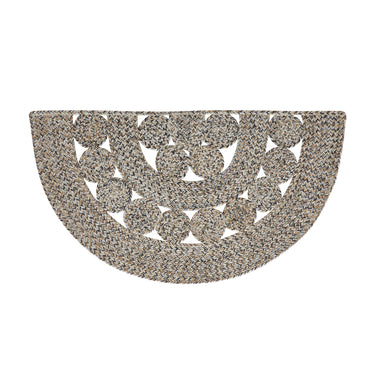 Celeste Blended Pebble Indoor/Outdoor Half Circle Braided Rug 19.5